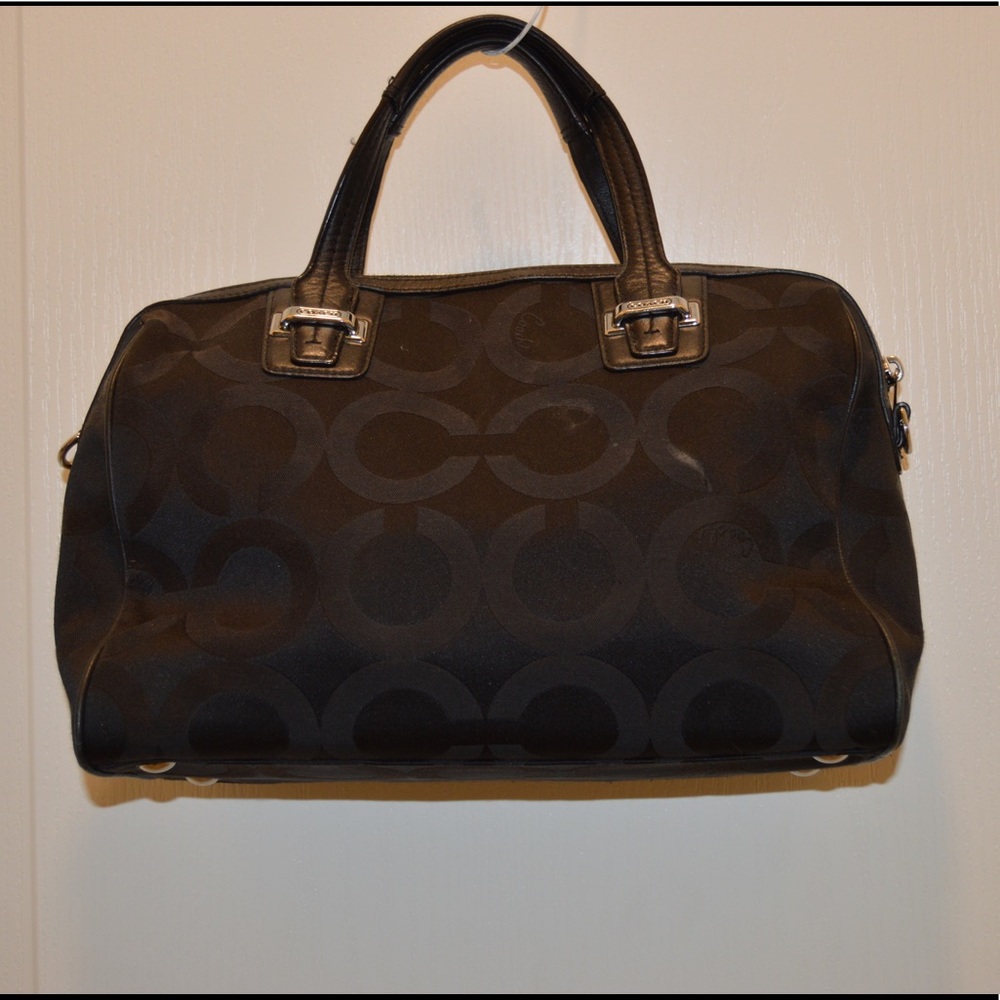 COACH TAYLOR OP ART SATCHEL Black Signature